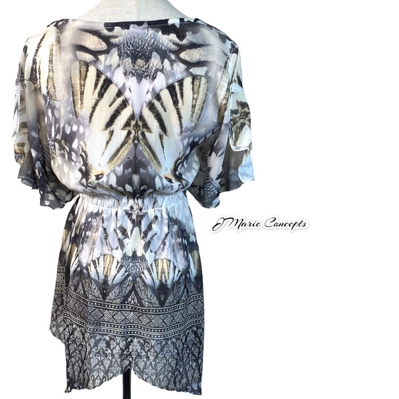 STYLE & CO MACY'S NWOT tunic top lattice neckline batkik asymmetrical crochet - Picture 2 of 5